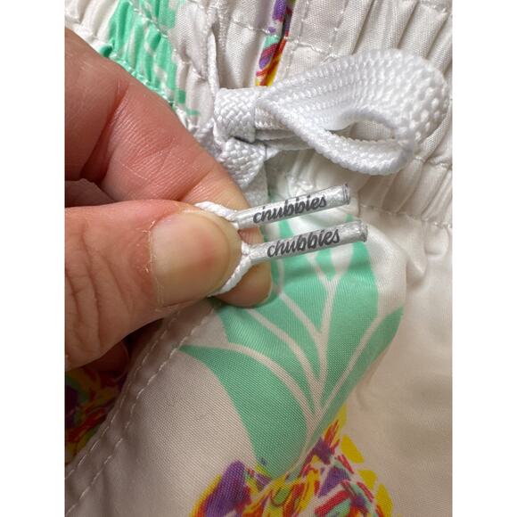 Chubbies Colorful Pineapple White Beach Pool Vacation Drawstring Swim Trunks XXL - Picture 8 of 8